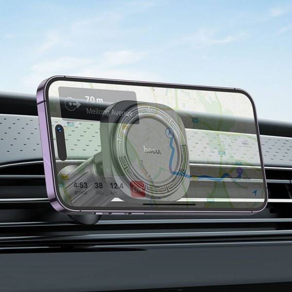Автотримач для телефона HOCO H28 Rainbow ring magnetic car holder(air outlet) Чорний