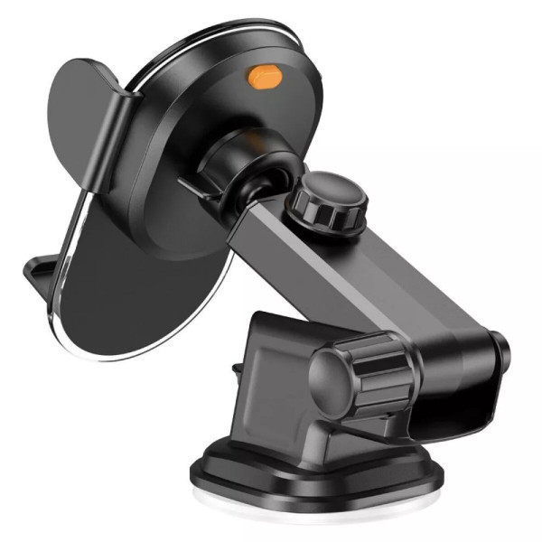 Автотримач для телефона HOCO H3 Shiny press type car holder(center console) Black