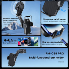 Автотримач для телефона REMAX Multi-functional Car holder RM-C59 PRO Black (6954851236313)