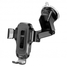 Автотримач для телефона з БЗП HOCO HW3 Wise automatic induction wireless fast charging car holder(center console) Black (6931474791849)