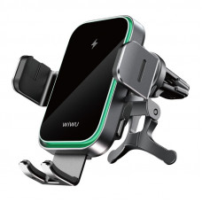 Автотримач для телефона з БЗП WIWU FREELANDER Car Wireless Charger CH-313 Black (6976195097351)