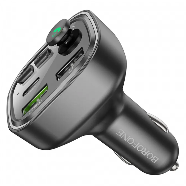 АЗП з FM-модулятором BOROFONE BC48 Broad QC3.0 car BT FM transmitter 18W Black (6941991104039)
