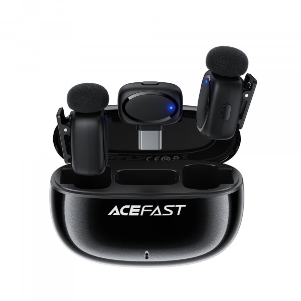 Бездротова мікрофонна система ACEFAST R2 wireless lavalier microphones Black (6974316284901)