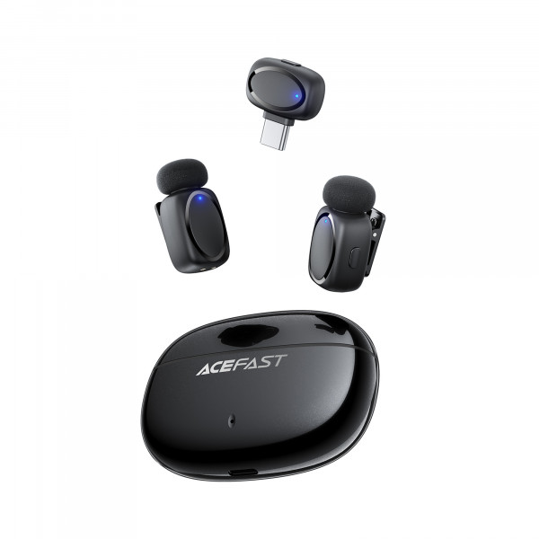 Бездротова мікрофонна система ACEFAST R2 wireless lavalier microphones Black (6974316284901)