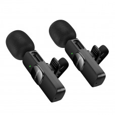 Бездротова мікрофонна система BOROFONE BFK15 Dual-mic lavalier wireless digital microphone (iP/Type-C) Чорний