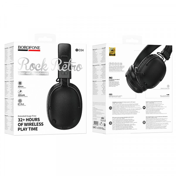 Бездротові накладні навушники BOROFONE BO34 Suenos BT headset Black (6941991126253)