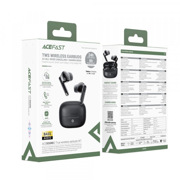 Бездротові навушники ACEFAST W7 true wireless earbuds Black (6974316285885)