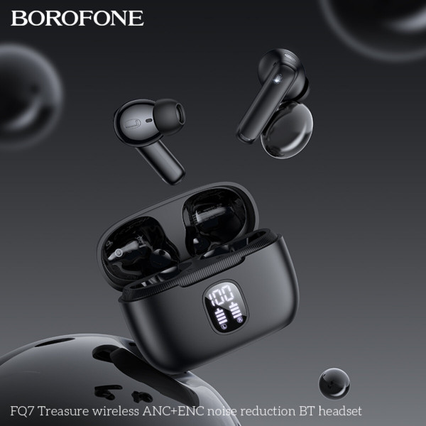 Бездротові навушники BOROFONE FQ7 Treasure wireless ANC+ENC noise reduction BT headset Black