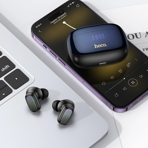 Бездротові навушники HOCO EQ20 Rhyme true wireless ANC+ENC noise reduction BT headset Black