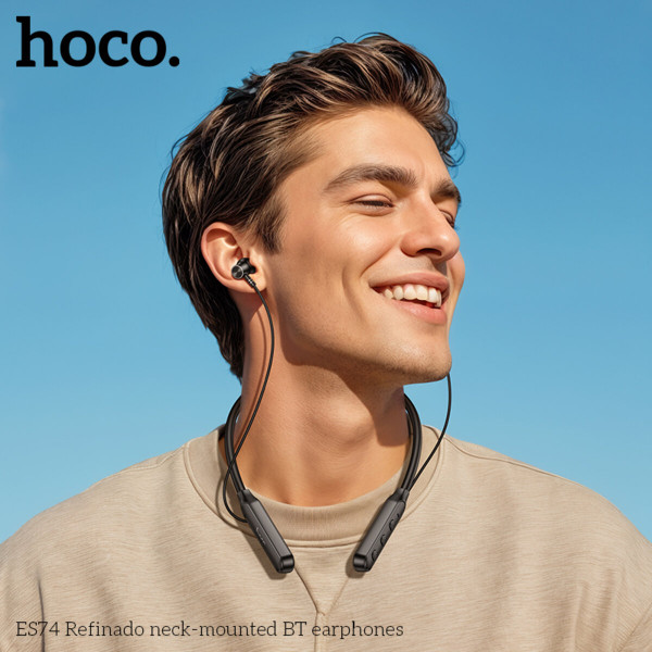 Бездротові навушники HOCO ES74 Refinado neck-mounted BT earphones Black