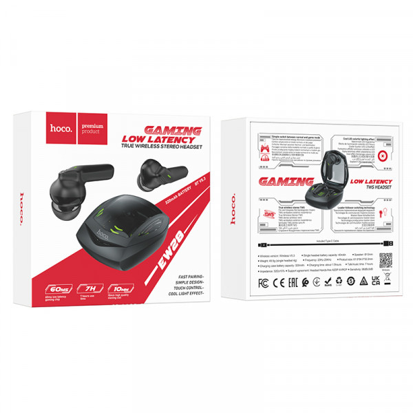 Бездротові навушники HOCO EW28 Magic true wireless BT gaming headset Чорний