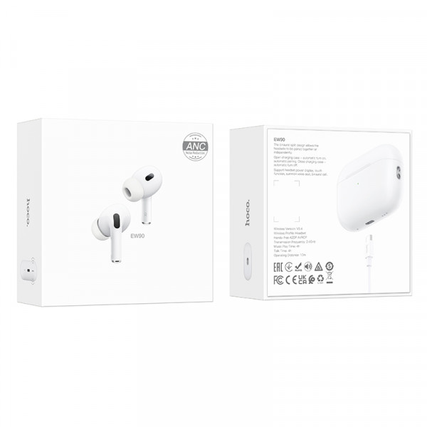 Бездротові навушники HOCO EW90 True wireless ANC noise reduction BT headset White (6942007658584)