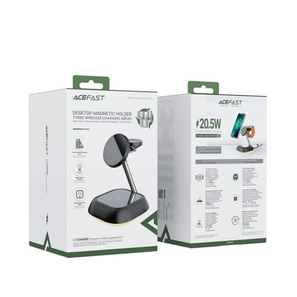 Бездротовий зарядний пристрій ACEFAST E16 desktop 3-in-1 wireless charging holder Black