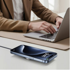 Бездротовий зарядний пристрій ACEFAST E24 QI2 desktop magnetic wireless charger with cable, Metal Gray (6974316284758)