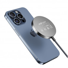 Бездротовий зарядний пристрій ACEFAST E24 QI2 desktop magnetic wireless charger with cable, Metal Gray (6974316284758)