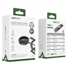 Бездротовий зарядний пристрій ACEFAST E24 QI2 desktop magnetic wireless charger with cable, Metal Gray (6974316284758)