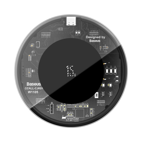 Бездротовий зарядний пристрій Baseus Simple Wireless Charger 15W（Updated Version for Type-C）Black