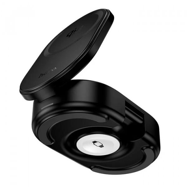 Бездротовий зарядний пристрій HOCO CQ23 Pole Qi2.2 3-in-1 magnetic wireless fast charger Black (6942007676960)