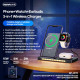 Бездротовий зарядний пристрій REMAX Minxl Pro Series 22W 3-in-1 Foldable Wireless Charger with Light RP-W70 Black (6954851202745)