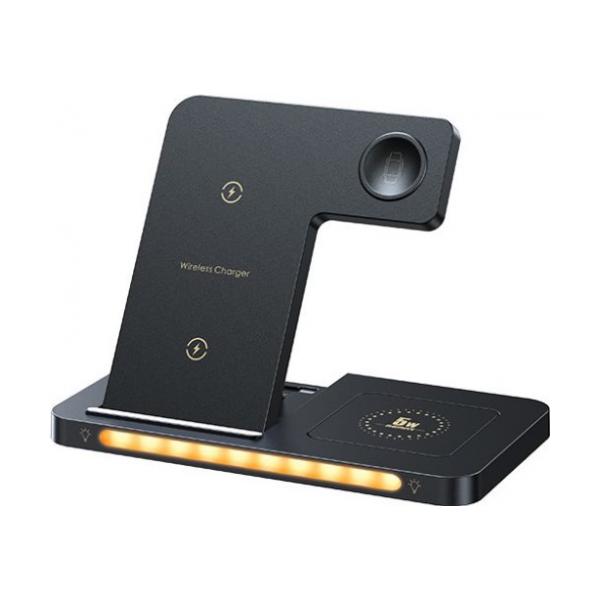 Бездротовий зарядний пристрій REMAX Minxl Pro Series 22W 3-in-1 Foldable Wireless Charger with Light RP-W70 Black (6954851202745)