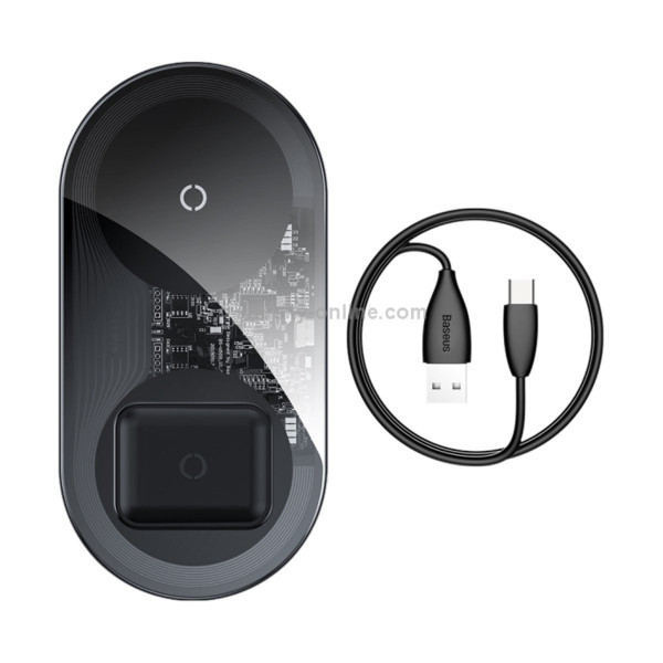 БЗП Baseus Simple 2in1 Wireless Charger 18W Max For Phones+Pods Transparent
