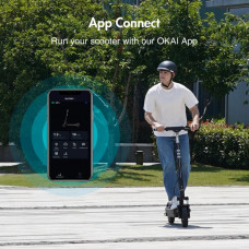 Електросамокат OKAI ES40-Blue 10", 500(1000)W, 15.6Ah, 70km, 38kmh, 25%, NFC, App, 28kg