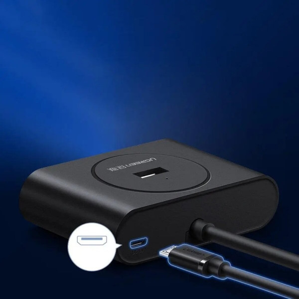 Хаб UGREEN USB 3.0 Hub 0.5m (Black)