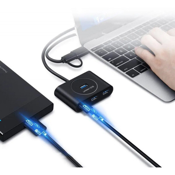 Хаб UGREEN USB 3.0 Hub 0.5m (Black)
