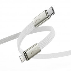 Кабель ACEFAST C24-01, USB to iP, 30W, 1.2m, Braided wire, Zinc alloy + TPE connectors, White (6974316286240)