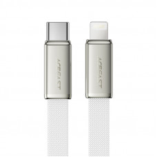 Кабель ACEFAST C24-01, USB to iP, 30W, 1.2m, Braided wire, Zinc alloy + TPE connectors, White (6974316286240)