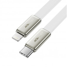 Кабель ACEFAST C24-01, USB to iP, 30W, 1.2m, Braided wire, Zinc alloy + TPE connectors, White (6974316286240)