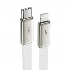 Кабель ACEFAST C24-01, USB to iP, 30W, 1.2m, Braided wire, Zinc alloy + TPE connectors, White (6974316286240)
