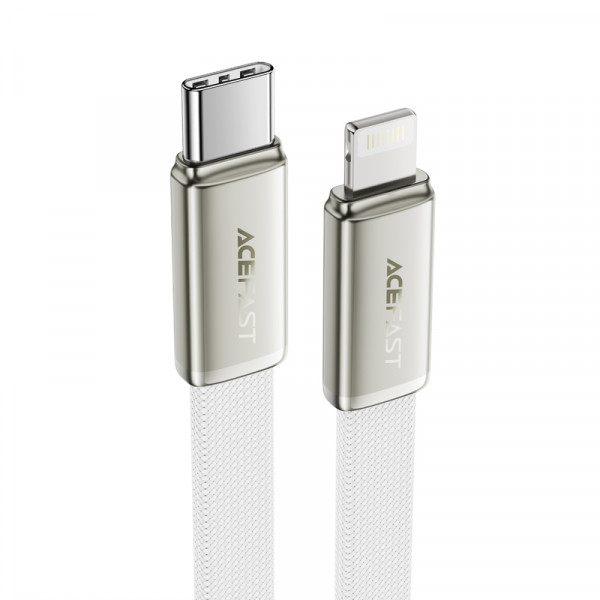 Кабель ACEFAST C24-01, USB to iP, 30W, 1.2m, Braided wire, Zinc alloy + TPE connectors, White (6974316286240)