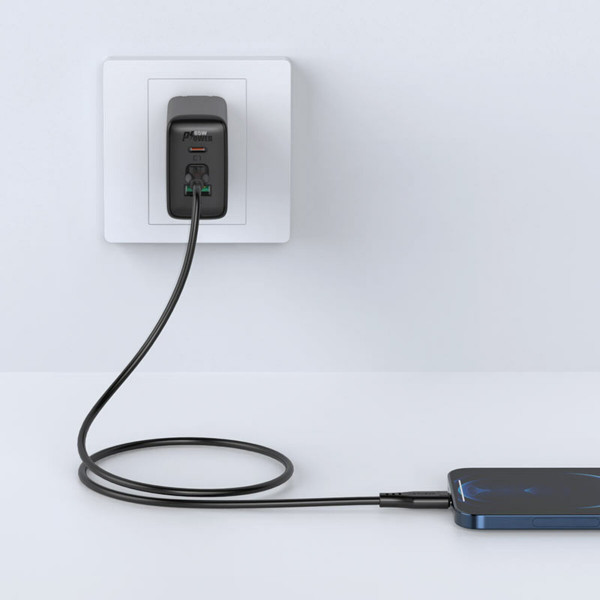 Кабель ACEFAST C3-01 Type-C to iP 3A, 30W, TPE, TPE connectors, Чорний