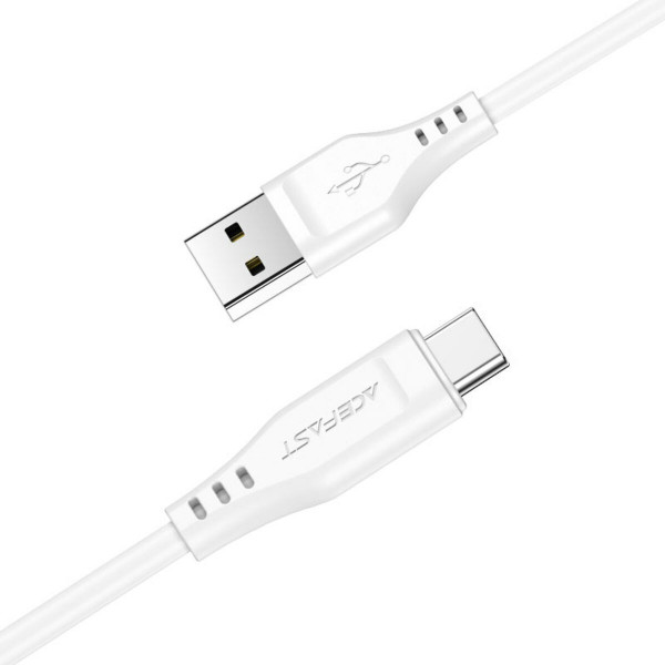 Кабель ACEFAST C3-04 USB to Type-C 3A, 1.2m, TPE, TPE connectors, Білий