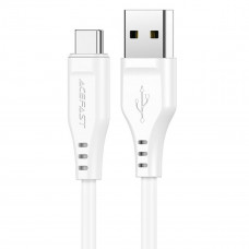 Кабель ACEFAST C3-04 USB to Type-C 3A, 1.2m, TPE, TPE connectors, Білий