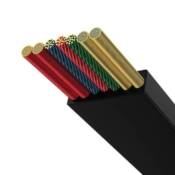 Кабель Baseus Bright Mirror 2 Series Retractable 3-in-1 Fast Charging Data Cable Type-C to M+L+C 100W 1.1m Чорний