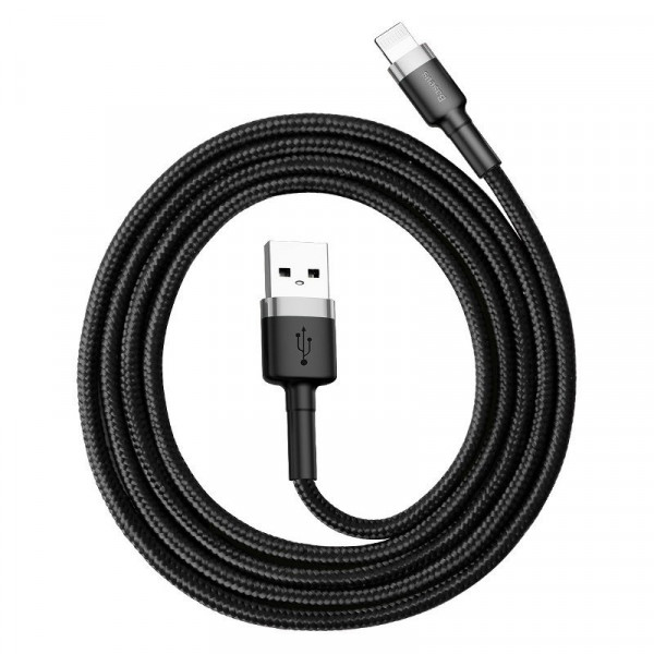 Кабель Baseus Cafule Cable USB For Lightning 2.4A 0.5m Gray+Black (CALKLF- AG1)
