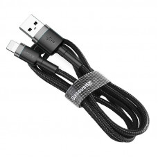 Кабель Baseus Cafule Cable USB For Lightning 2.4A 0.5m Gray+Black (CALKLF- AG1)