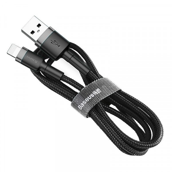 Кабель Baseus Cafule Cable USB For Lightning 2.4A 0.5m Gray+Black (CALKLF- AG1)