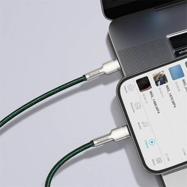 Кабель Baseus Cafule Series Metal Data Cable Type-C to iP PD 20W 1m Green