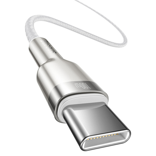 Кабель Baseus Cafule Series Metal Data Cable Type-C to Type-C 100W 1m White