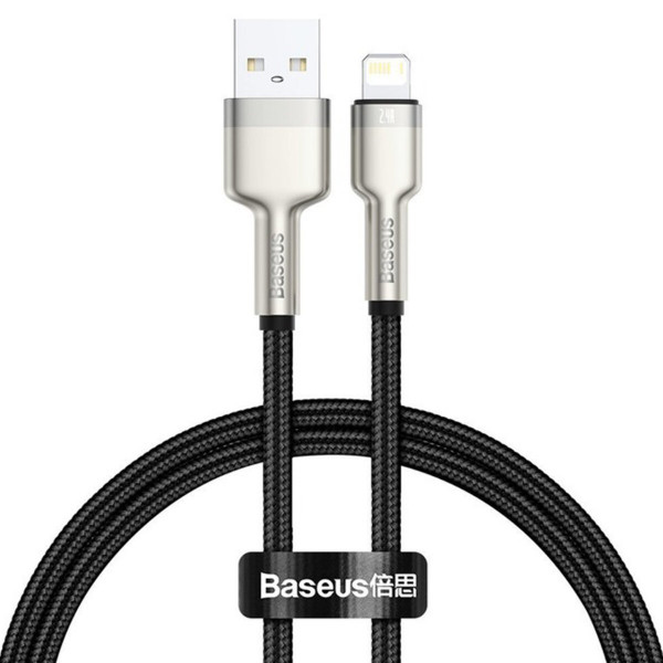 Кабель Baseus Cafule Series Metal Data Cable USB to IP 2.4A 0.25m Black