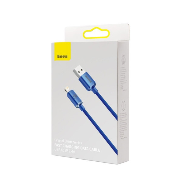 Кабель Baseus Crystal Shine Series Fast Charging Data Cable USB to iP 2.4A 2m Blue