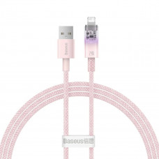 Кабель Baseus Explorer Series Fast Charging Cable with Smart Temperature Control USB to iP 2.4A 1m Pink