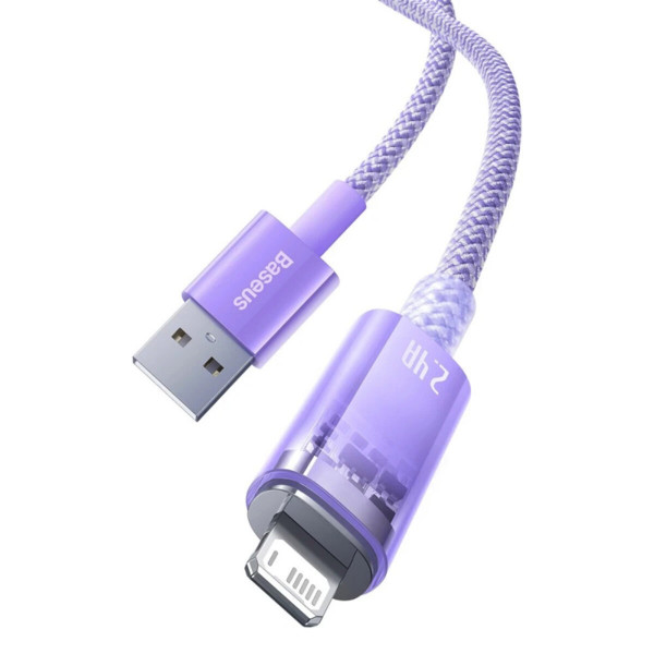 Кабель Baseus Explorer Series Fast Charging Cable with Smart Temperature Control USB to iP 2.4A 1m Purple