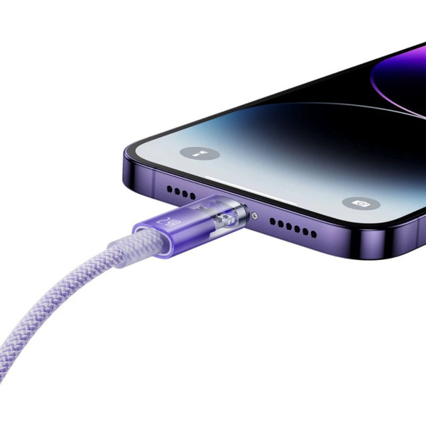 Кабель Baseus Explorer Series Fast Charging Cable with Smart Temperature Control USB to iP 2.4A 1m Purple