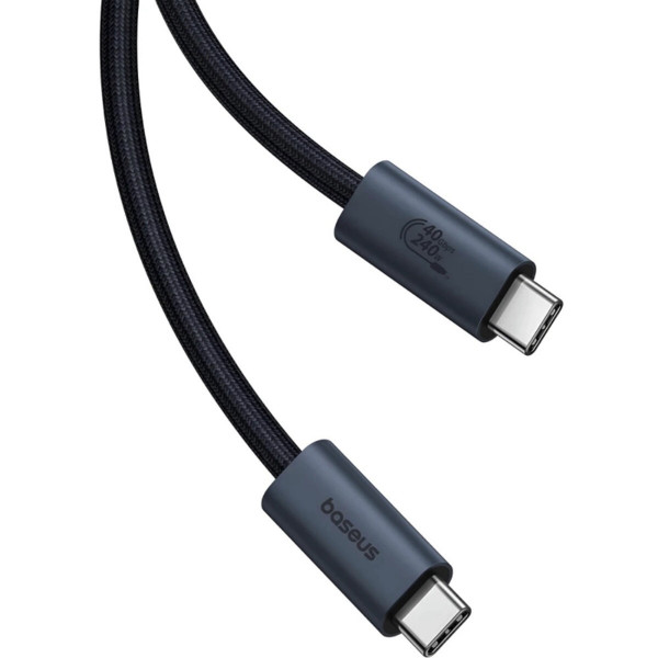 Кабель Baseus Flash Series 2 USB4 Full Featured Data Cable Type-C to Type-C 240W 1m Cluster Чорний