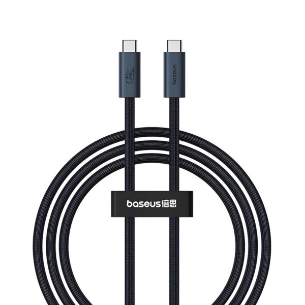 Кабель Baseus Flash Series 2 USB4 Full Featured Data Cable Type-C to Type-C 240W 1m Cluster Чорний