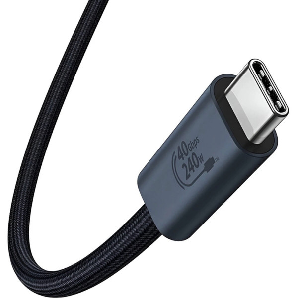 Кабель Baseus Flash Series 2 USB4 Full Featured Data Cable Type-C to Type-C 240W 1m Cluster Чорний